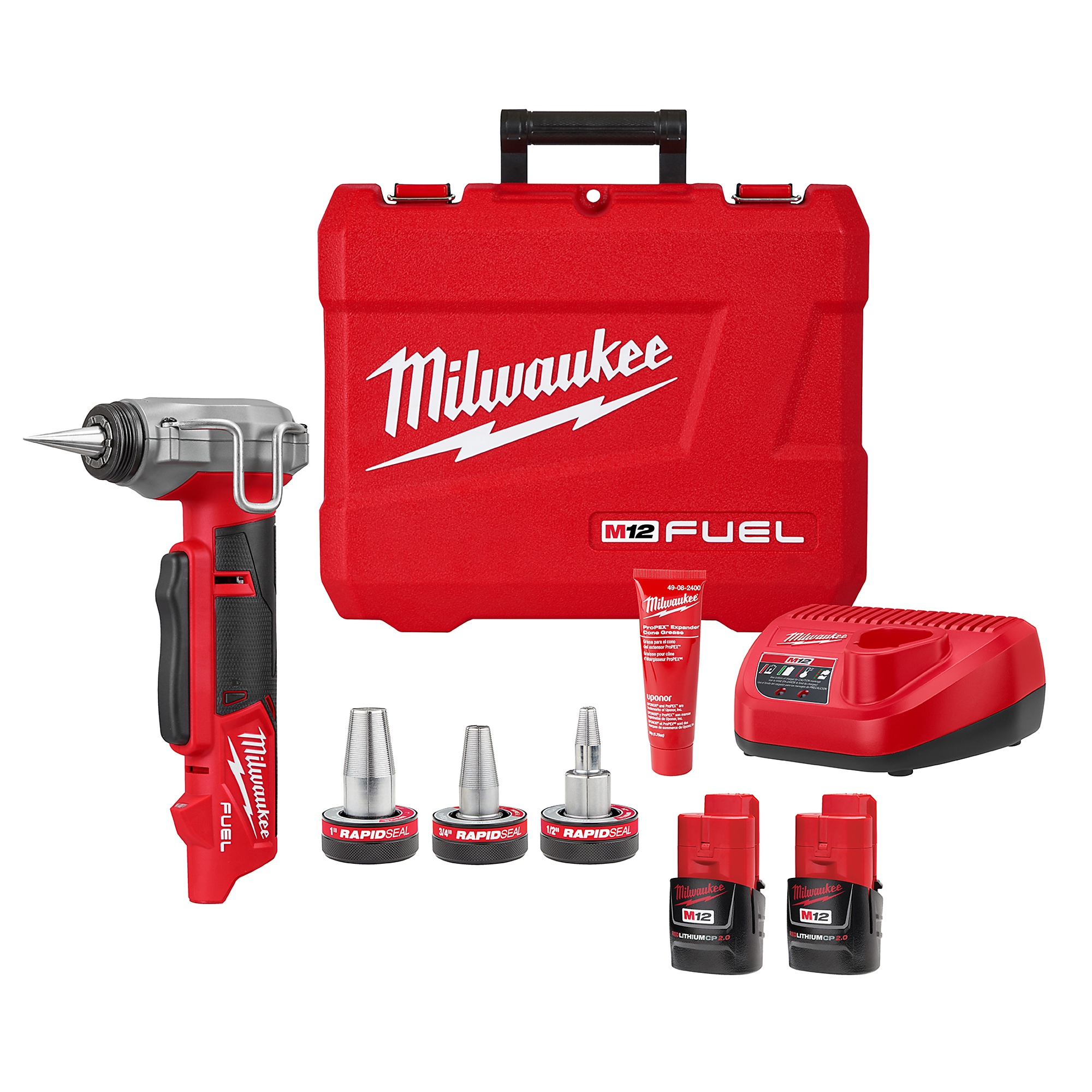 Milwaukee M12 FUEL Cordless ProPEX Expander, 3/8in.-1in., 2 Batteries, Model# 2532-22